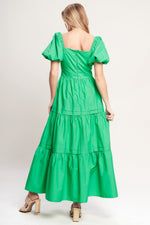 SWEET VERDANT WOVEN MAXI DRESS