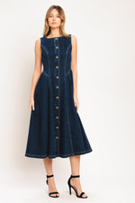 EFFORTLESS POLISH DENIM MIDI DRESS Flying Tomato