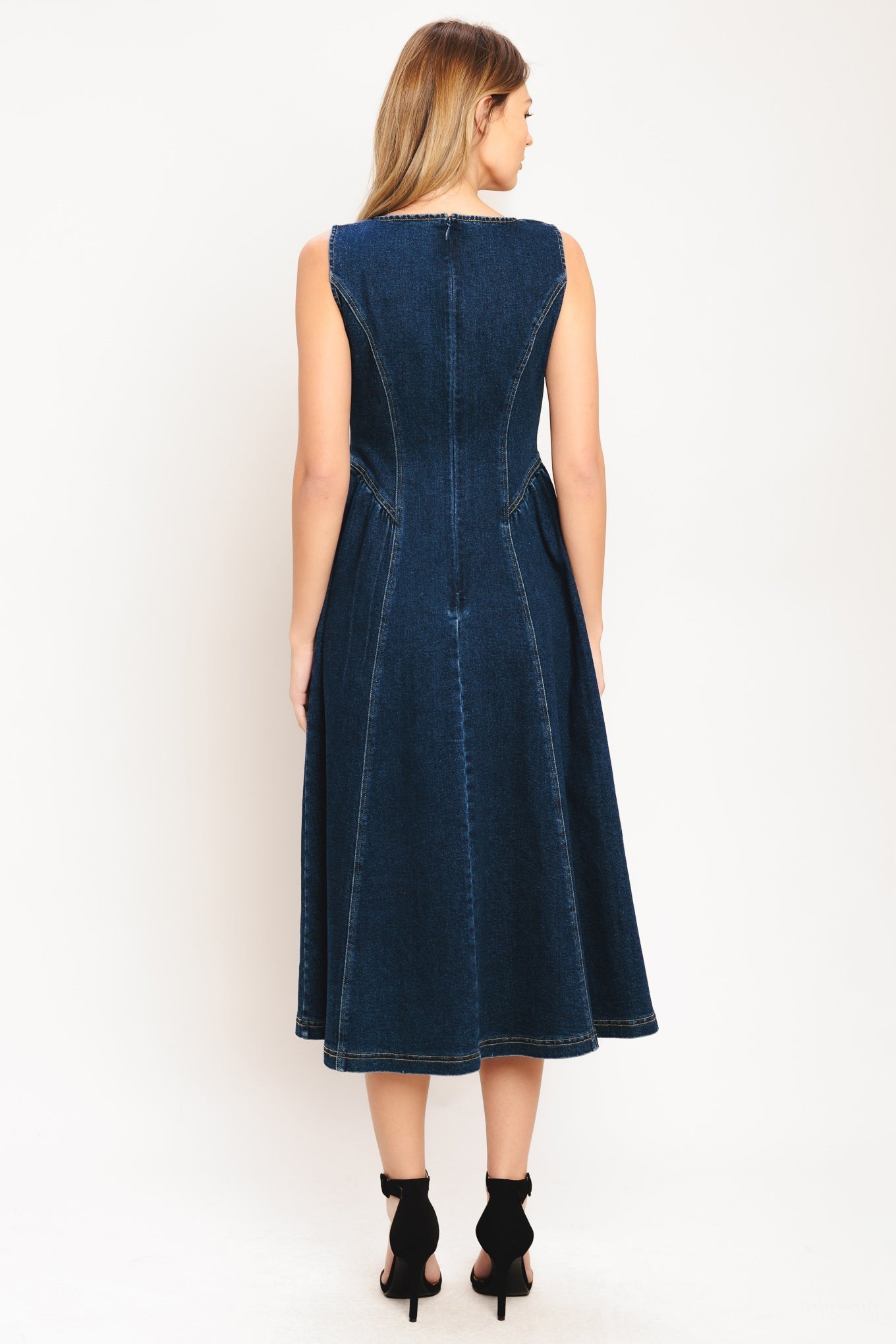 EFFORTLESS POLISH DENIM MIDI DRESS Flying Tomato