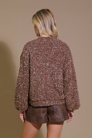 STARLIT PATHWAYS SEQUIN EMBELLISHED CARDIGAN - By Baano
