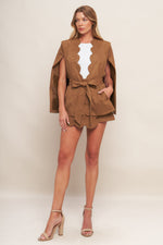 DESERT FLOWER FAUX SUEDE TOP - By Baano