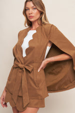 DESERT FLOWER FAUX SUEDE TOP - By Baano