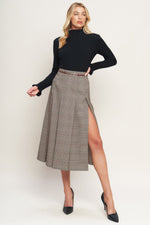 BRITISH TRACE WOVEN MIDI SKIRT