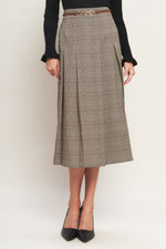 BRITISH TRACE WOVEN MIDI SKIRT