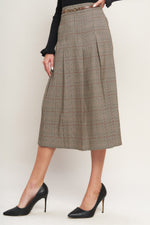 BRITISH TRACE WOVEN MIDI SKIRT