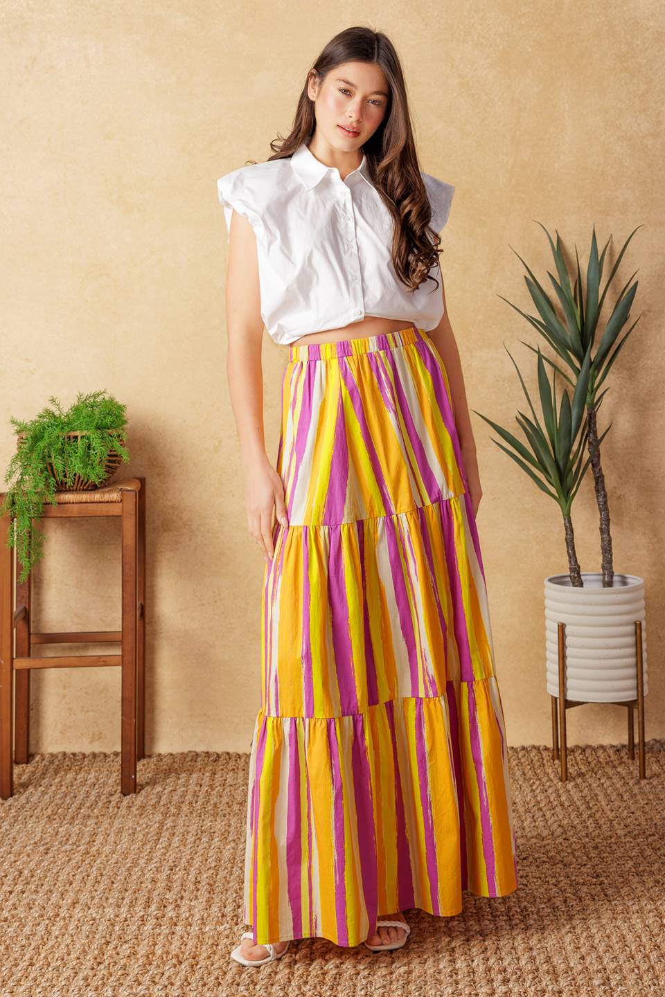 LIGHT UP MY LIFE POPLIN MAXI SKIRT - By Baano