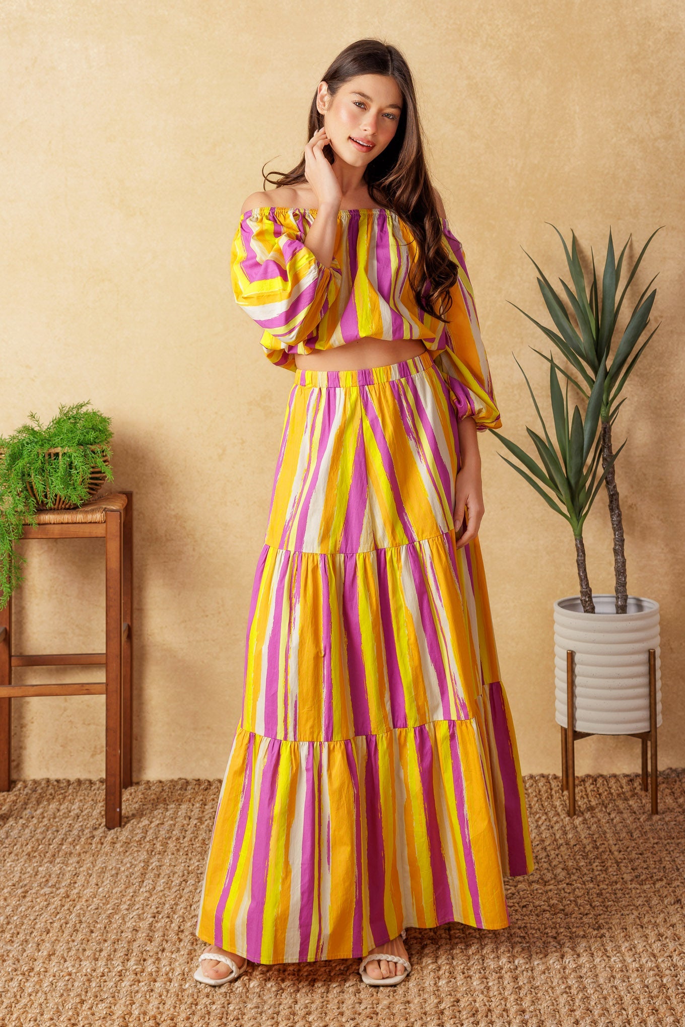 LIGHT UP MY LIFE POPLIN MAXI SKIRT - By Baano