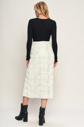 MADE YOU MY WORLD WOVEN MIDI SKIRT