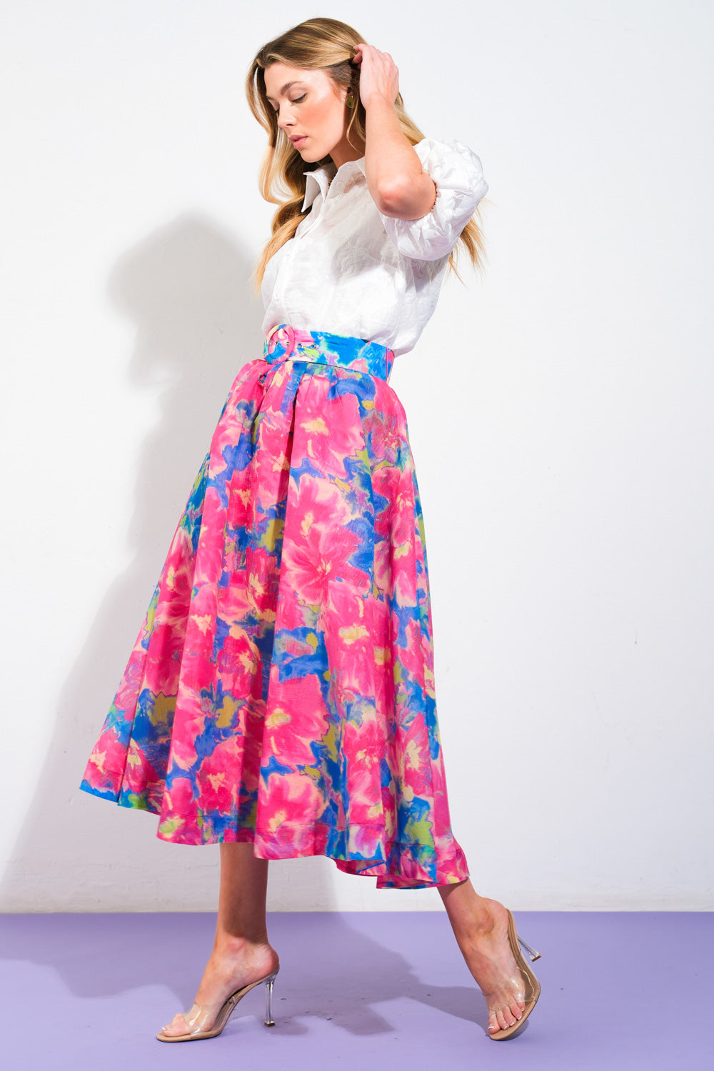 SWEET VISION WOVEN MIDI SKIRT - By Baano