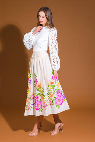 SAGAMORE CREEK LAND WOVEN MIDI SKIRT - By Baano