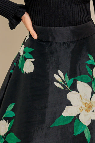 ELEGANT WILDFLOWER WOVEN MAXI SKIRT - By Baano