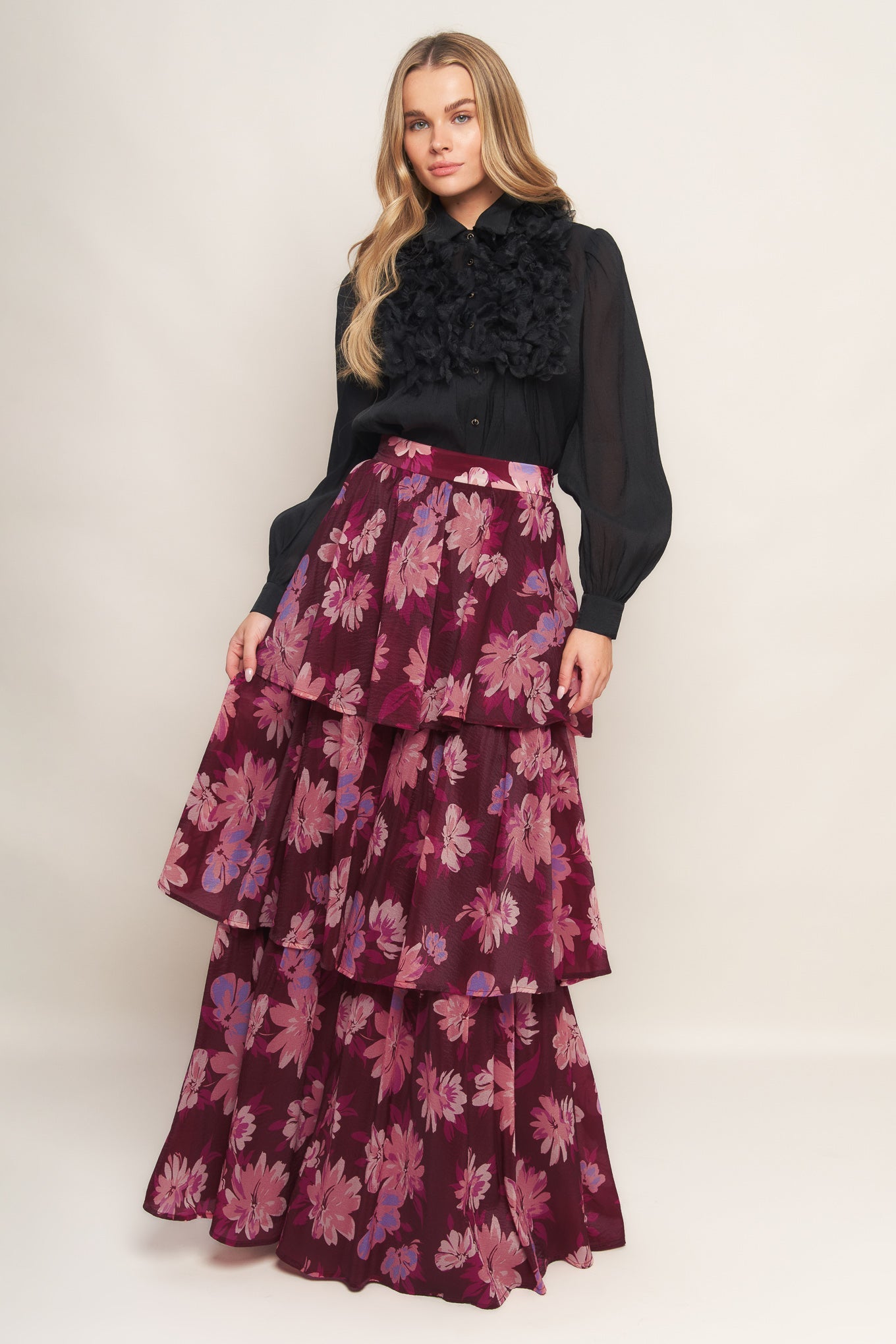 GARDEN ROMANCE WOVEN MAXI SKIRT - By Baano