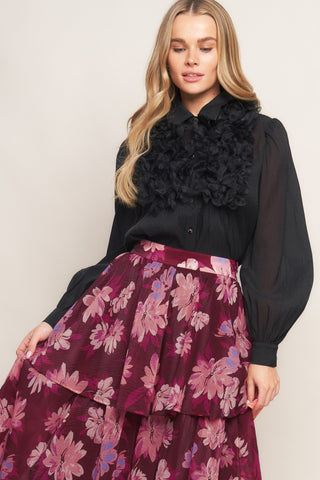 GARDEN ROMANCE WOVEN MAXI SKIRT - By Baano
