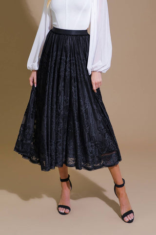 EASE MY MIND VELVET MIDI SKIRT - By Baano