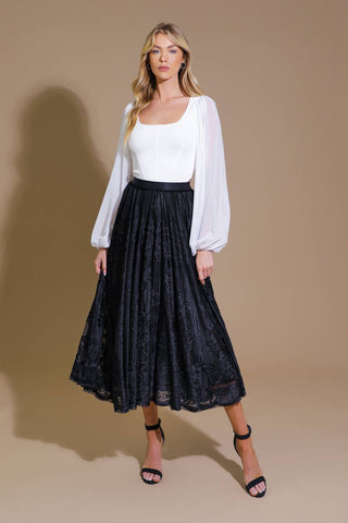 EASE MY MIND VELVET MIDI SKIRT - By Baano