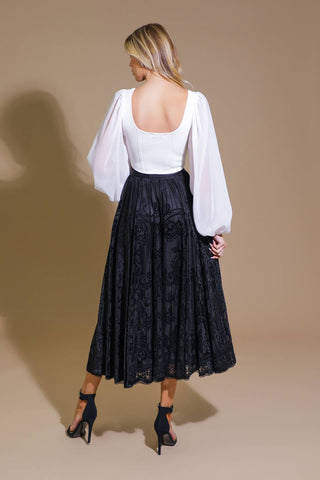 EASE MY MIND VELVET MIDI SKIRT - By Baano