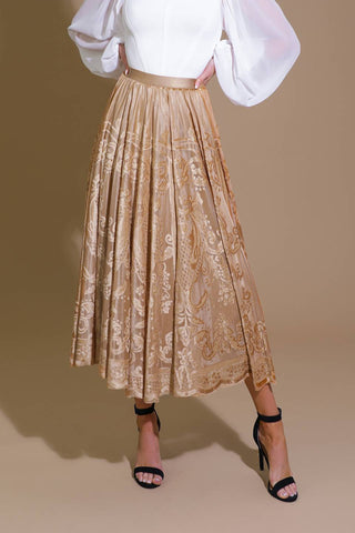 EASE MY MIND VELVET MIDI SKIRT - By Baano