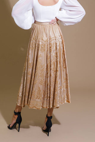 EASE MY MIND VELVET MIDI SKIRT - By Baano