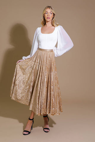 EASE MY MIND VELVET MIDI SKIRT - By Baano