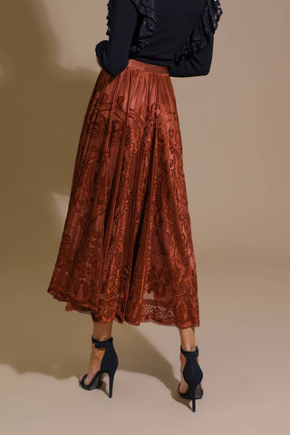EASE MY MIND VELVET MIDI SKIRT - By Baano