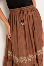 FULL SPEED AHEAD BROWN WOVEN MAXI SKIRT - By Baano