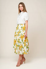 EVERY SUNDAY CREAM WOVEN MIDI SKIRT - By Baano