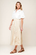 LAYTON CREAM WOVEN MIDI SKIRT - By Baano