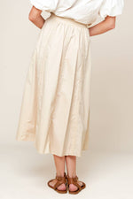 LAYTON CREAM WOVEN MIDI SKIRT - By Baano