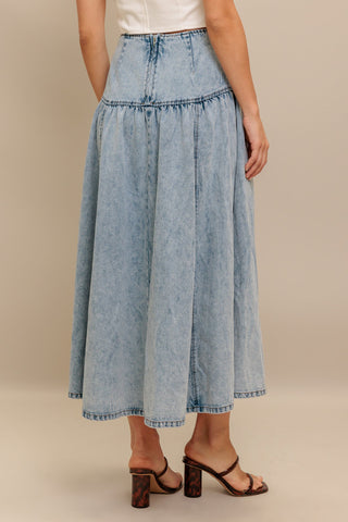 AMERICAN BLEND DENIM MIDI SKIRT - By Baano