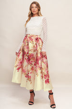 BLOSSOM DREAM BALLERINA WOVEN FULL MIDI SKIRT - By Baano