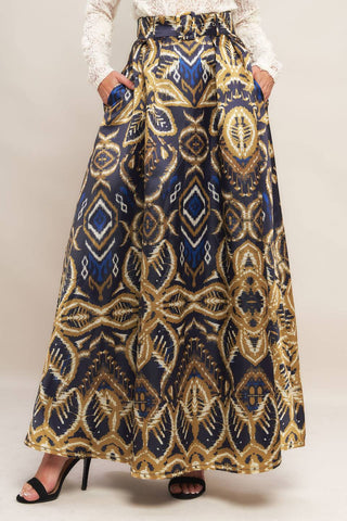 NIGHTFALL DRAPE WOVEN MAXI FULL SKIRT - By Baano