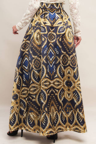 NIGHTFALL DRAPE WOVEN MAXI FULL SKIRT - By Baano
