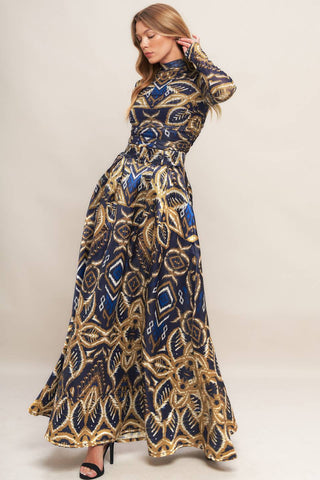 NIGHTFALL DRAPE WOVEN MAXI FULL SKIRT - By Baano