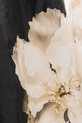 MIDNIGHT BLOOM BELTED WOVEN MAXI SKIRT - By Baano