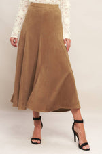 URBAN CHIC FAUX SUEDE MIDI SKIRT - By Baano