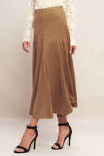 URBAN CHIC FAUX SUEDE MIDI SKIRT - By Baano