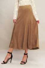 URBAN CHIC FAUX SUEDE MIDI SKIRT - By Baano
