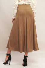 URBAN CHIC FAUX SUEDE MIDI SKIRT - By Baano