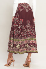 AZTEC CHERRY WOVEN MIDI SKIRT Flying Tomato