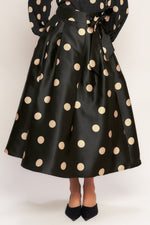 MOONLIGHT DOTS WOVEN FULL MIDI SKIRT