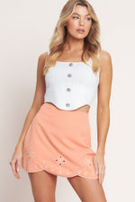 LOVE PEACH WOVEN MINI SKIRT