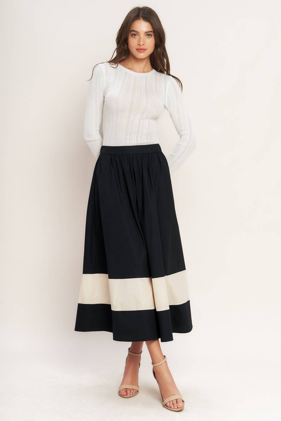 GALLERY CONTRAST FULL MIDI SKIRT Flying Tomato