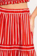 SUNSET STRIPE WOVEN MAXI SKIRT