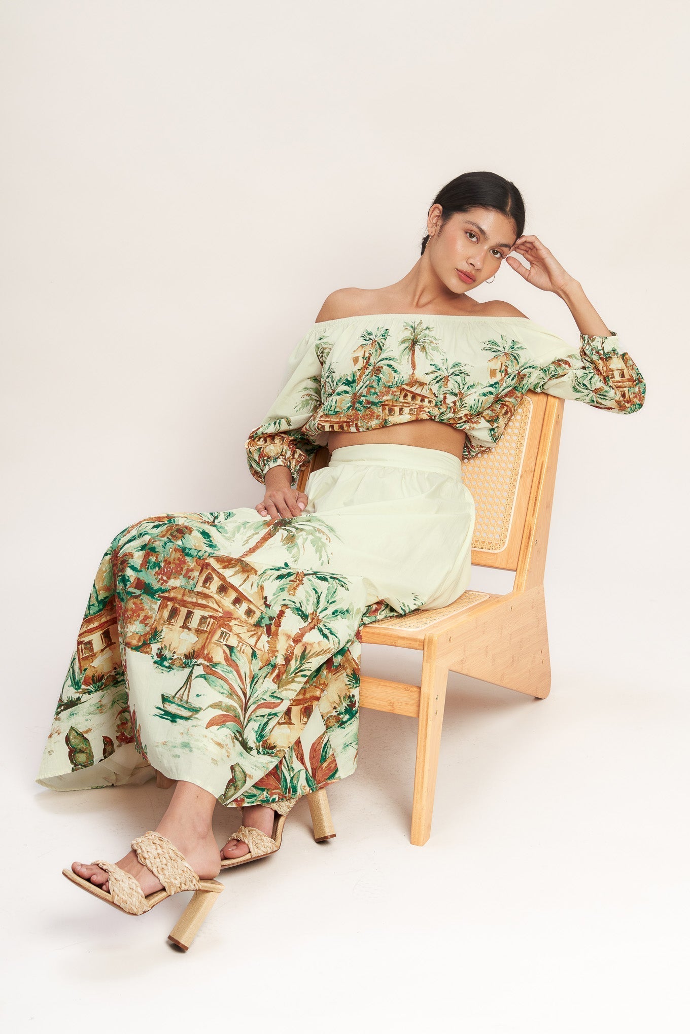 ISLAND TIME ONLY WOVEN MIDI FULL SKIRT Flying Tomato