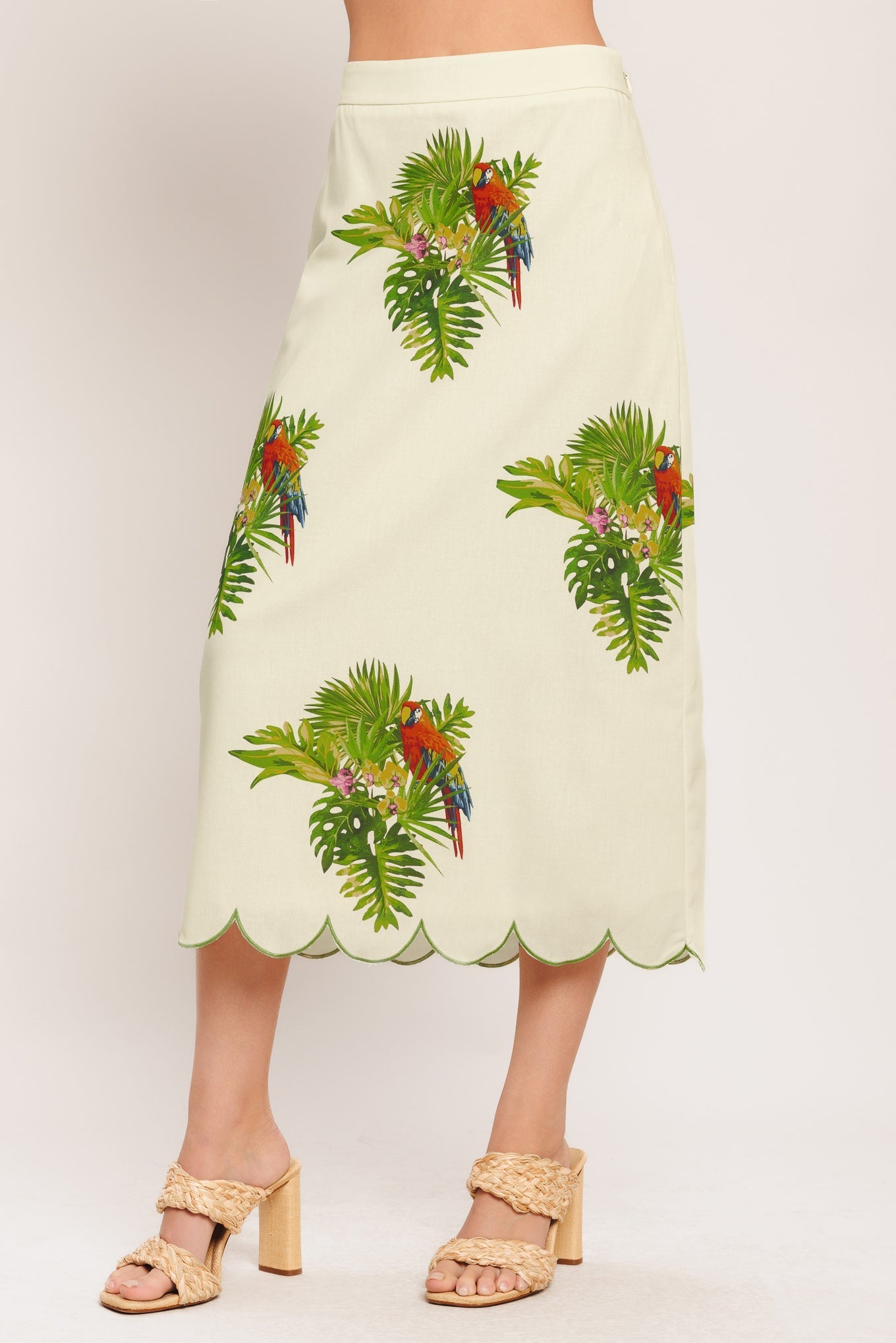 ISLAND ELEGANCE WOVEN MIDI SKIRT Flying Tomato