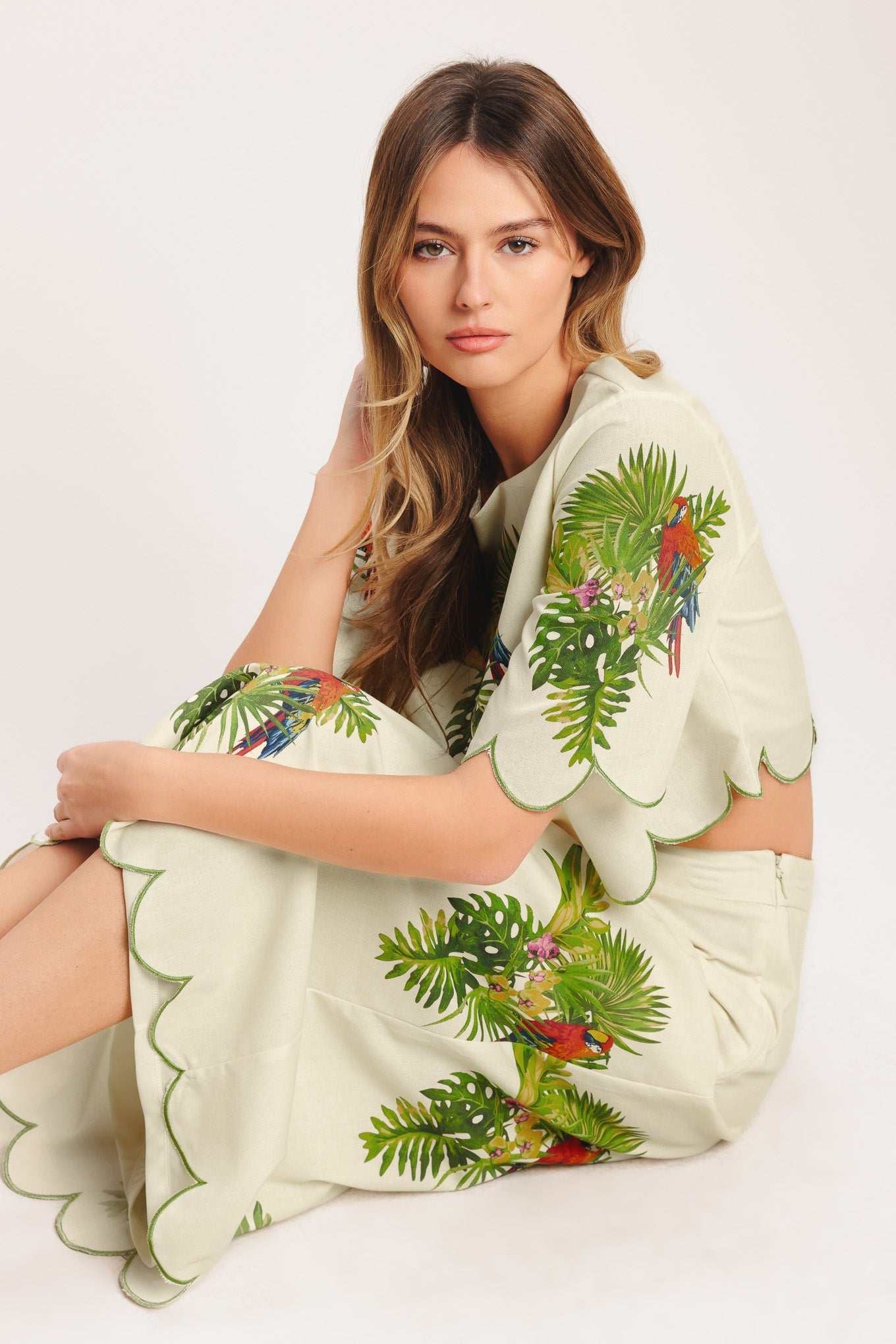 ISLAND ELEGANCE WOVEN MIDI SKIRT Flying Tomato