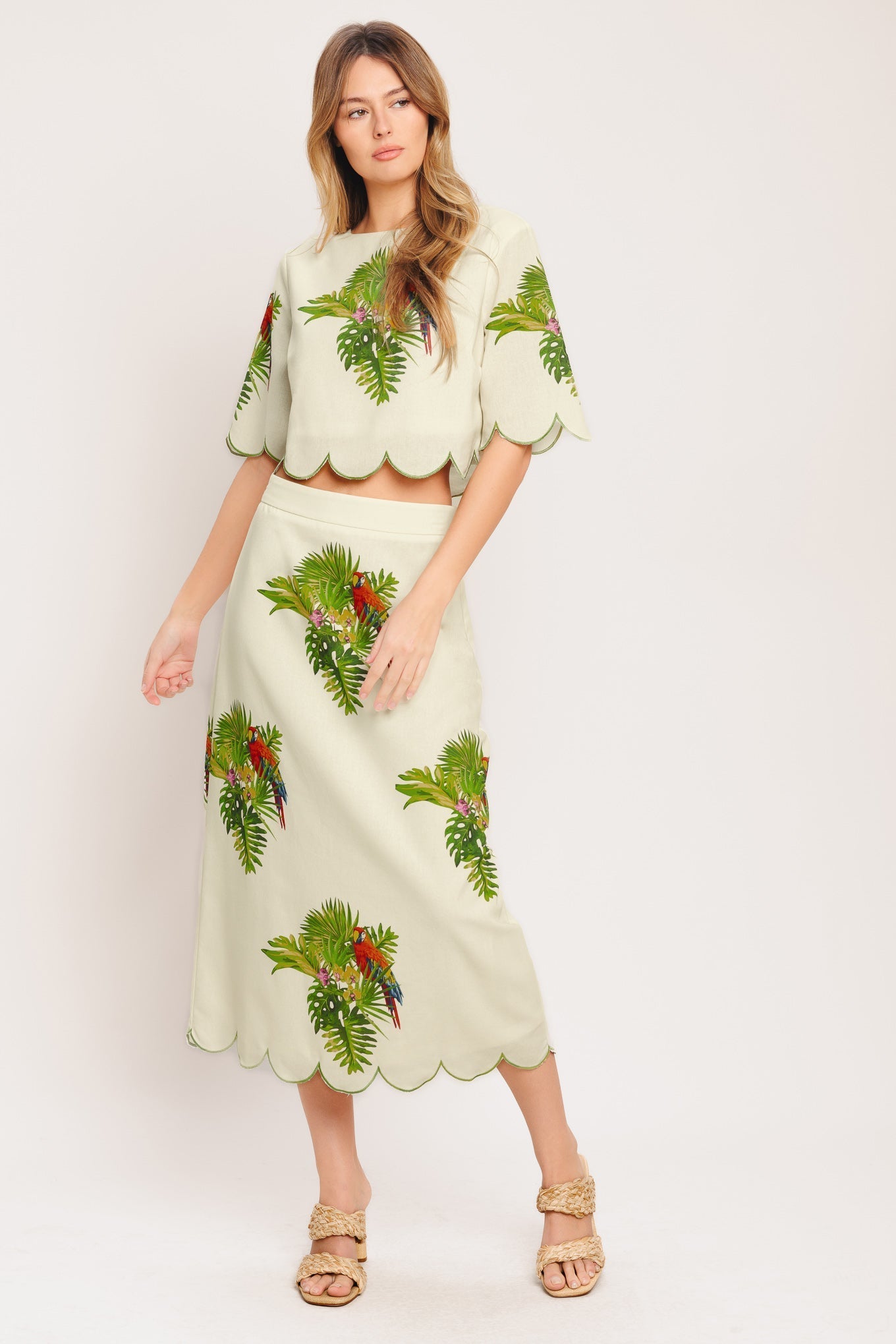 ISLAND ELEGANCE WOVEN MIDI SKIRT Flying Tomato