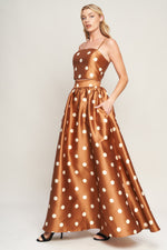 CHIC POLKA FLOW WOVEN FULL MAXI SKIRT Flying Tomato