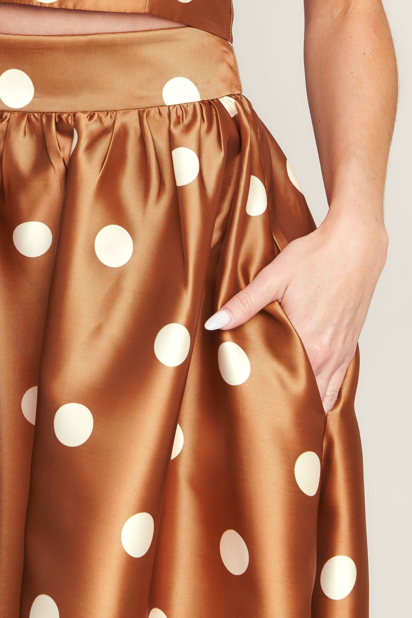 CHIC POLKA FLOW WOVEN FULL MAXI SKIRT Flying Tomato