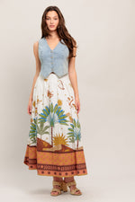 SUNLIT GARDEN WOVEN FULL MIDI SKIRT Flying Tomato